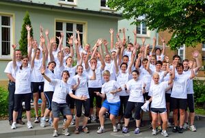 47 Läufer gingen für das Universitätsklinikum Jena beim 3. Jenaer Firmenlauf an den Start. Foto: UKJ/Szabó