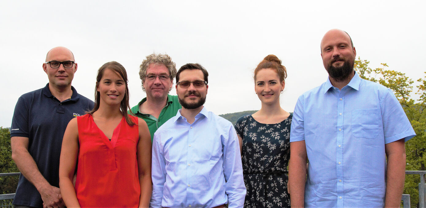 Das NeST-Projektteam am UKJ: Dr. Gerd Wagner, Helen Nothnagel, Prof. Karl-Jürgen Bär, Sebastian Phieler, Marlehn Lübbert und Marco Lohwasser (v.l.). Foto: UKJ