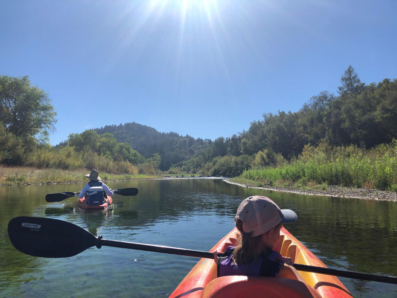 In der Freizeit: Kayak fahren auf dem Russian River