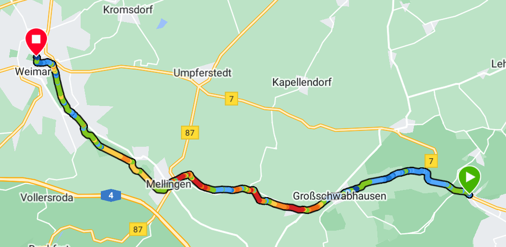 mehr als 20km durch das Weimarer Land