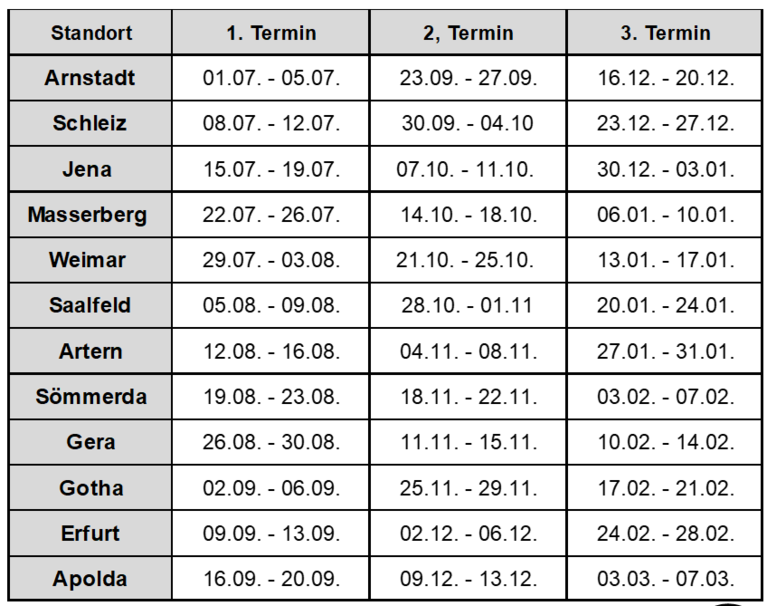 Fahrplan WATCH-Bus 2024/25