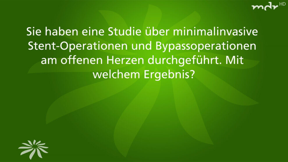 Herr Prof. Dr. Doenst im MDR - Beitrag von \